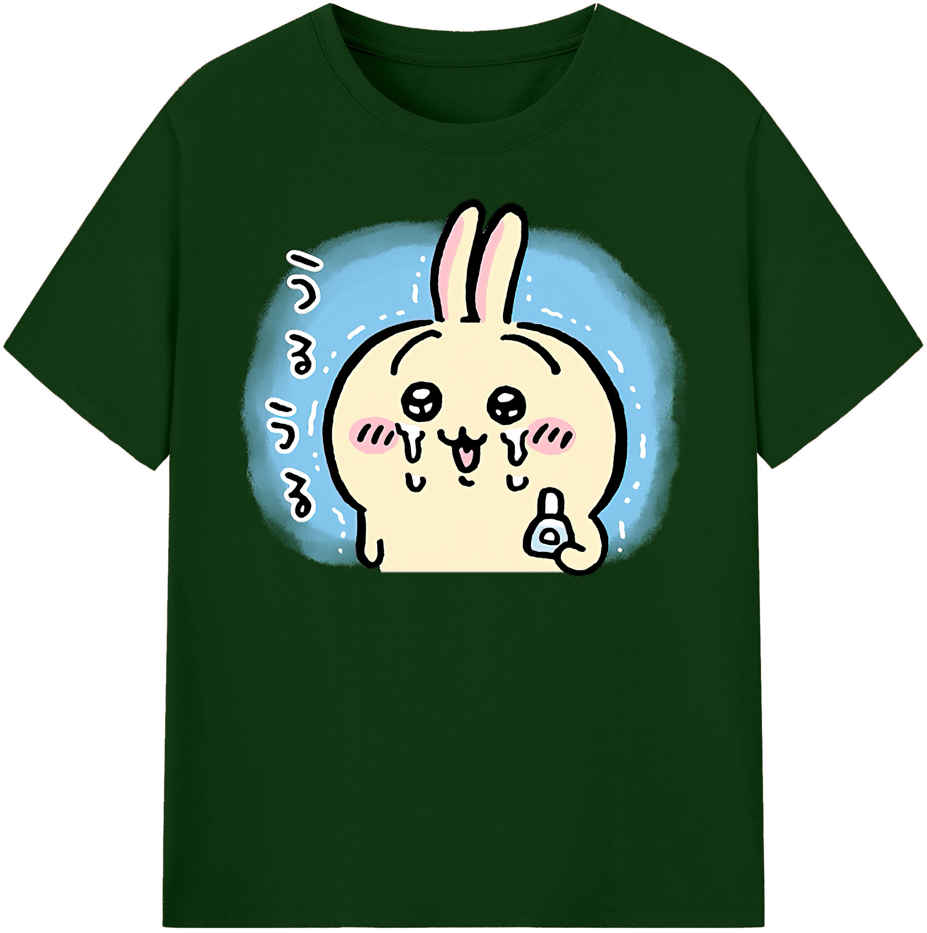（画像用） ちいかわ うさぎ Chii-kawa usagi 綿100％半袖Tシャツ（フロントプリント）